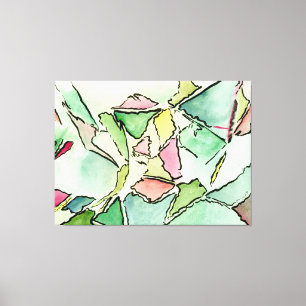 Waterverf van verspreide dromen en inkt op Canvas  Afdruk