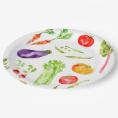 Waterverf van vette kleurrijke groenten papieren bordje (Gekanteld)