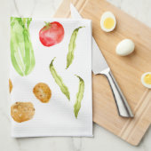 Waterverf van vette kleurrijke groenten theedoek (Quarter Fold)