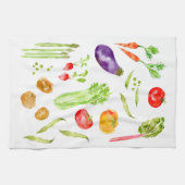 Waterverf van vette kleurrijke groenten theedoek (Horizontaal)