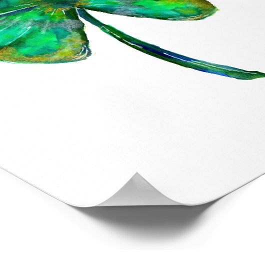 waterverf van vier bladklaver poster (Hoek)