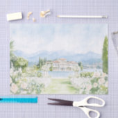 Waterverf van Villa Italy Lake Como Tissuepapier (Craft)