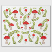 Waterverf van vliegende agarica en fern cadeaupapier (Vlak)