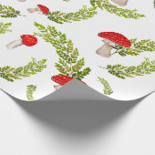 Waterverf van vliegende agarica en fern cadeaupapier (Hoek)