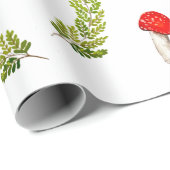 Waterverf van vliegende agarica en fern cadeaupapier (Rol Hoek)