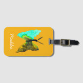 Waterverf van vlinder  bagagelabel (Voorkant (horizontaal))