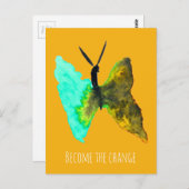 Waterverf van vlinder briefkaart (Voorkant / Achterkant)