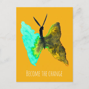 Waterverf van vlinder briefkaart