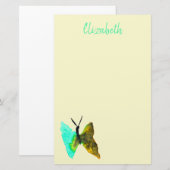 Waterverf van vlinder  briefpapier (Voorkant / Achterkant)