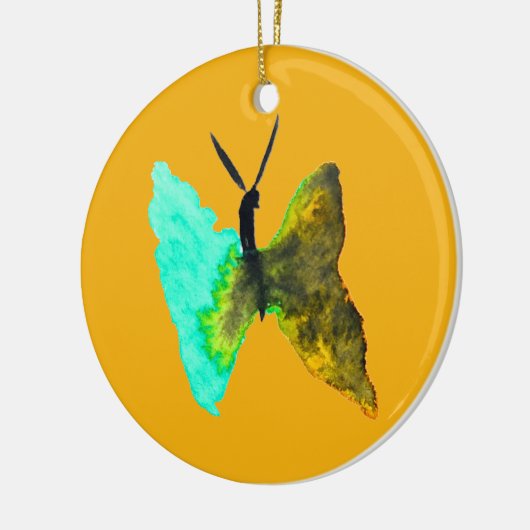 Waterverf van vlinder  keramisch ornament (Links)
