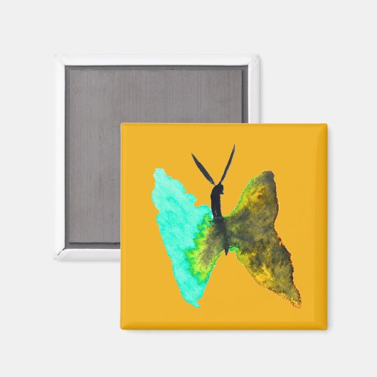 Waterverf van vlinder  magneet (Voorkant / Achterkant)