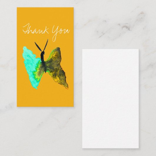 Waterverf van vlinder  notitiekaartje (Voorkant / Achterkant)