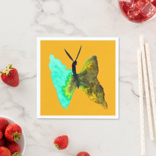 Waterverf van vlinder  servet (Insitu)