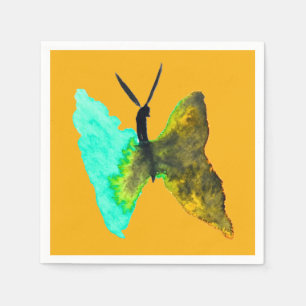 Waterverf van vlinder  servet