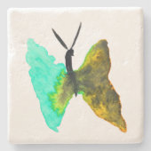 Waterverf van vlinder stenen onderzetter (Voorkant)
