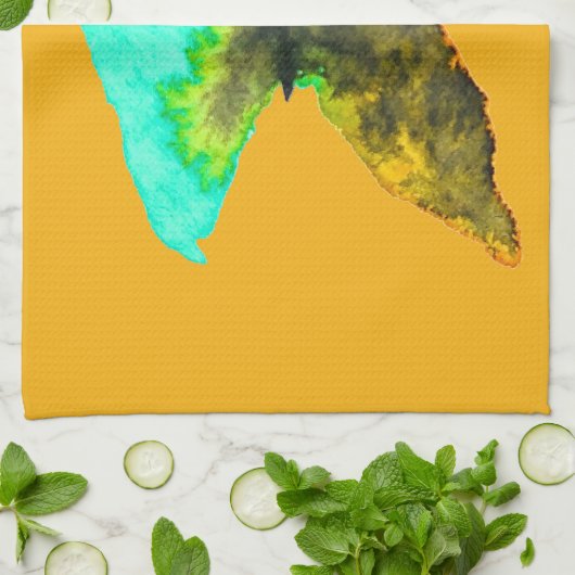 Waterverf van vlinder theedoek (Gevouwen)