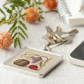 Waterverf van vlinderbloemkool en kersen sleutelhanger (Zijkant)