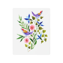 Waterverf van vogels en bloemen Kunstschilders