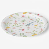 Waterverf van voorjaarsbloem Roze tuin Papieren Bordje (Gekanteld)