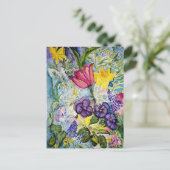 Waterverf van voorjaarstuin briefkaart (Staand voorkant)