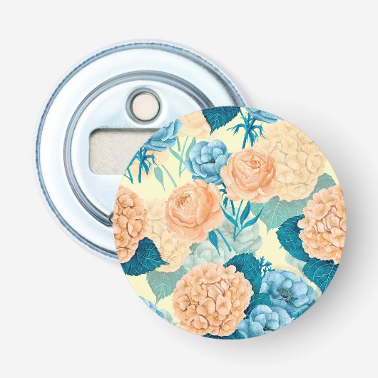 Waterverf van voorjaarstuin button flesopener (Voorkant)