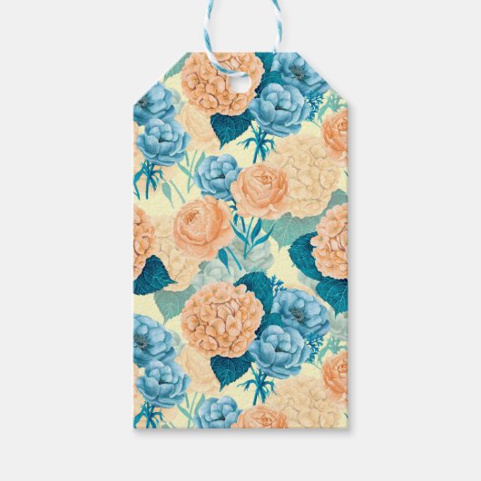 Waterverf van voorjaarstuin cadeaulabel (Voorkant)