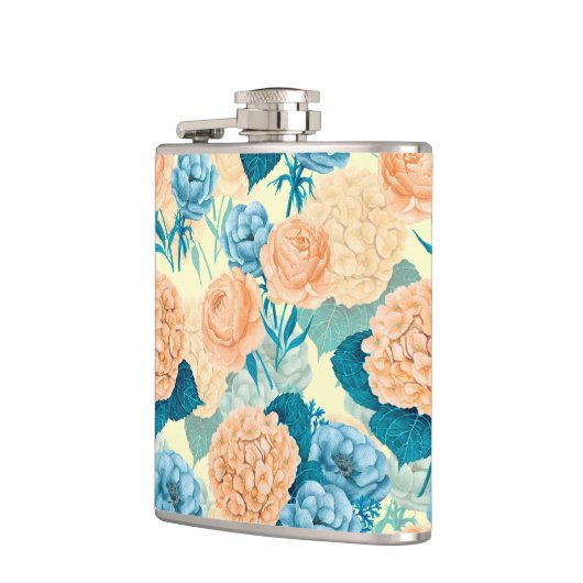 Waterverf van voorjaarstuin heupfles (Links)