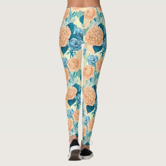Waterverf van voorjaarstuin leggings (Achterkant)