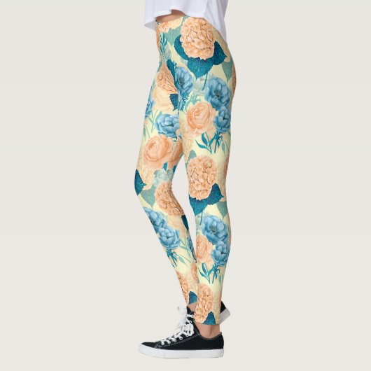 Waterverf van voorjaarstuin leggings (Links)