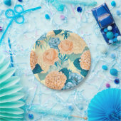 Waterverf van voorjaarstuin papieren bordje (Feest)