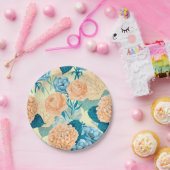 Waterverf van voorjaarstuin papieren bordje (Feest)