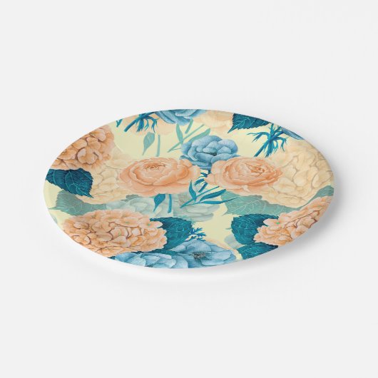 Waterverf van voorjaarstuin papieren bordje (Gekanteld)