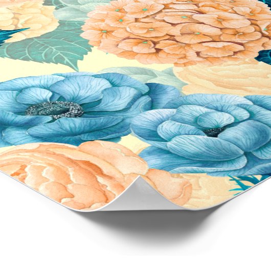 Waterverf van voorjaarstuin poster (Hoek)