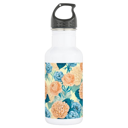 Waterverf van voorjaarstuin waterfles  (Voorkant)