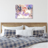 Waterverf van Vrouw met een paard Canvas Afdruk (Insitu (Slaapkamer))