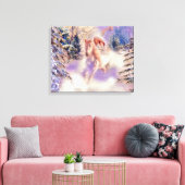 Waterverf van Vrouw met een paard Canvas Afdruk (Insitu (Woonkamer))