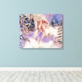 Waterverf van Vrouw met een paard Canvas Afdruk (Insitu (Houten vloer))