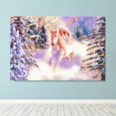  Waterverf van Vrouw met een paard Canvas Afdruk (Insitu (Houten vloer))