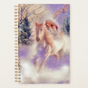 Waterverf van Vrouw met een paard Planner