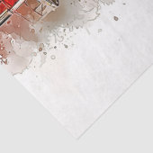 Waterverf van vuurtoren en oceanen - Afgiftepapier Tissuepapier (Detail)