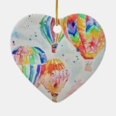 Waterverf van warme luchtballon Childs Naam Decora Keramisch Ornament (Achterkant)
