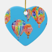 Waterverf van warme luchtballon Childs Naam Decora Keramisch Ornament (Achterkant)