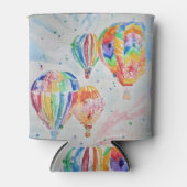 Waterverf van warme luchtballon KunstPoster schild Blikjeskoeler (Voorkant)