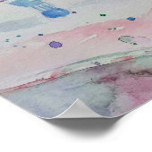 Waterverf van warme luchtballon KunstPoster schild Poster (Hoek)