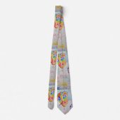 Waterverf van warme luchtballon KunstPoster schild Stropdas (Achterkant)