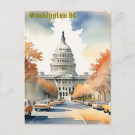  waterverf van Washington DC Briefkaart