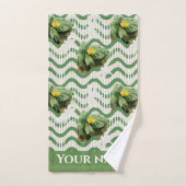 Waterverf van waterlelies, naadloos gestript bad handdoek (Handdoek)