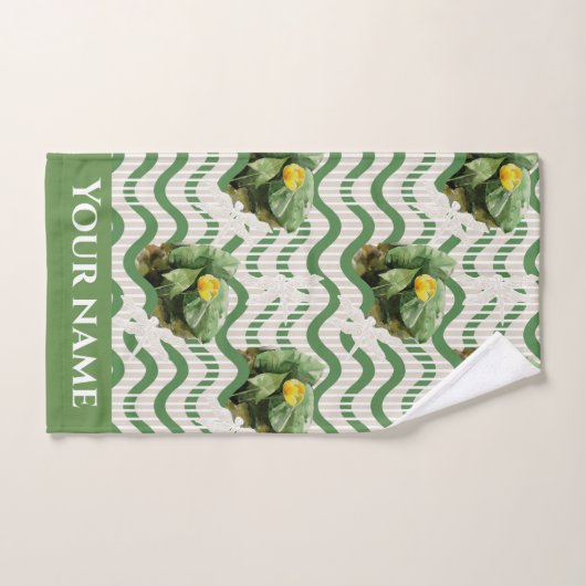 Waterverf van waterlelies, naadloos gestript bad handdoek (Handdoek)