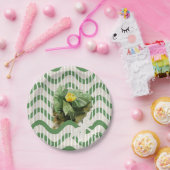 Waterverf van waterlelies, naadloos gestript papieren bordje (Feest)