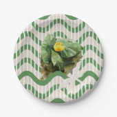 Waterverf van waterlelies, naadloos gestript papieren bordje (Voorkant)